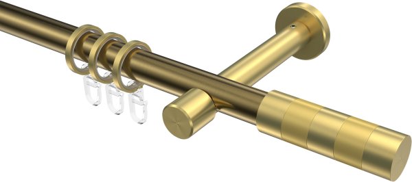 Gardinenstange Metall 20 mm Ø PRESTIGE - Mavell Messing Antik / Messing-Optik 100 cm
