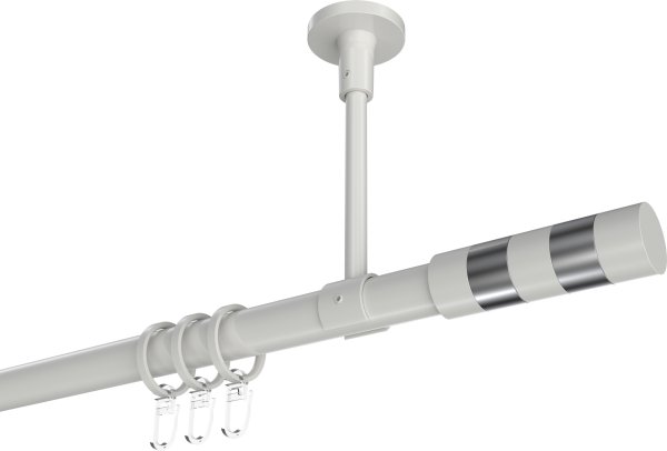 Gardinenstange Metall 20 mm Ø SONETTE - Mavell Weiß 420 cm (3 x 140 cm)