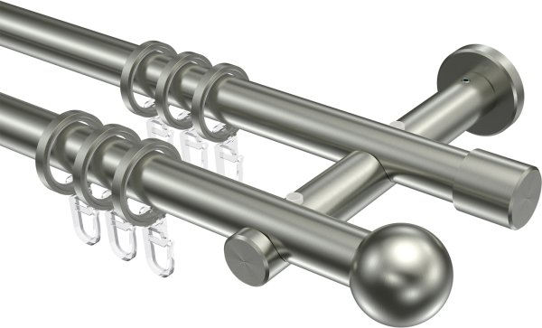 Gardinenstange Edelstahl 20 mm Ø 2-läufig TREND - Luino