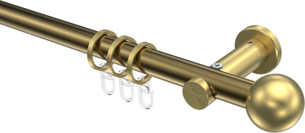 Gardinenstange Metall 20 mm Ø PLATON - Luino Messing Antik / Messing-Optik 100 cm