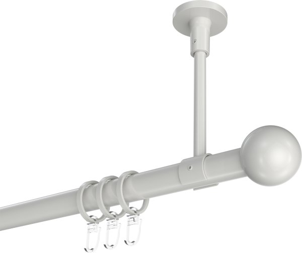 Gardinenstange Metall 20 mm Ø SONETTE - Luino Weiß 420 cm (3 x 140 cm)