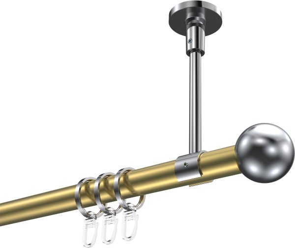 Gardinenstange Metall 20 mm Ø SONETTE - Luino Messing-Optik / Chrom 100 cm