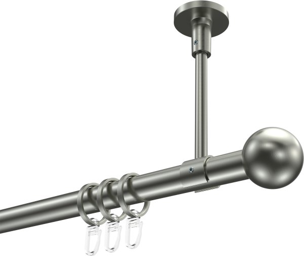 Gardinenstange Edelstahl-Optik 20 mm Ø SONETTE - Luino 420 cm (3 x 140 cm)
