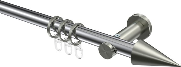Gardinenstange Metall 20 mm Ø PLATON - Savio Chrom / Edelstahl-Optik 100 cm