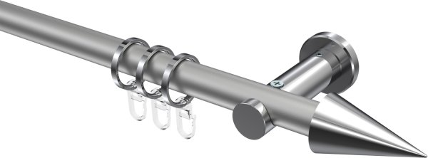 Gardinenstange Metall 20 mm Ø PLATON - Savio Silbergrau / Chrom 100 cm