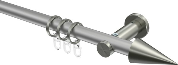 Gardinenstange Metall 20 mm Ø PLATON - Savio Silbergrau / Edelstahl-Optik 100 cm