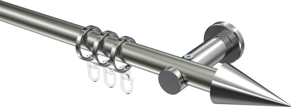Gardinenstange Metall 20 mm Ø PLATON - Savio Edelstahl-Optik / Chrom