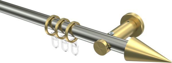 Gardinenstange Edelstahl-Optik / Messing-Optik 20 mm Ø PLATON - Savio 100 cm