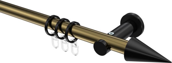 Gardinenstange Metall 20 mm Ø PLATON - Savio Messing Antik / Schwarz 100 cm