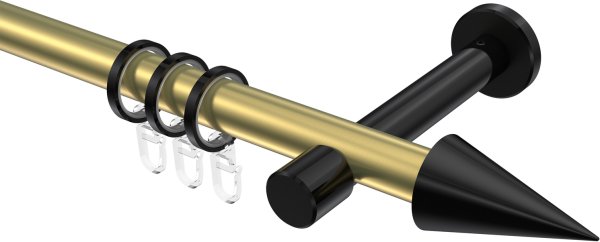 Gardinenstange Metall 20 mm Ø PRESTIGE - Savio Messing-Optik / Schwarz