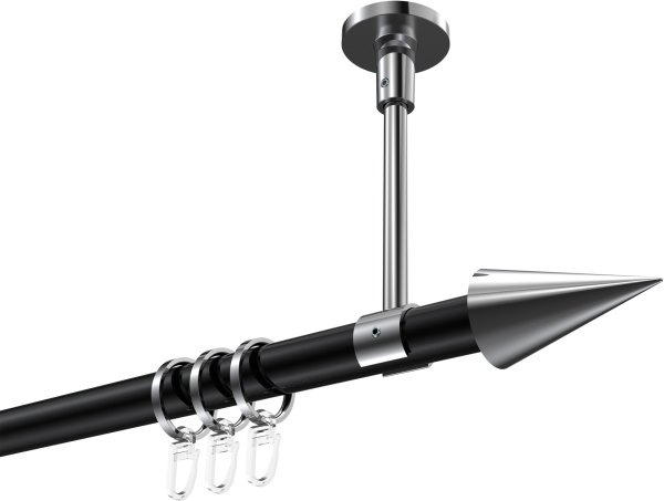 Gardinenstange Metall 20 mm Ø SONETTE - Savio Schwarz / Chrom 100 cm