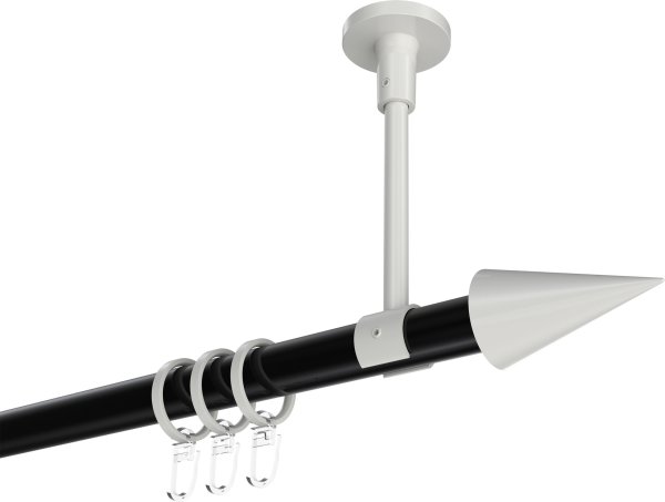 Gardinenstange Metall 20 mm Ø SONETTE - Savio Schwarz / Weiß 420 cm (3 x 140 cm)
