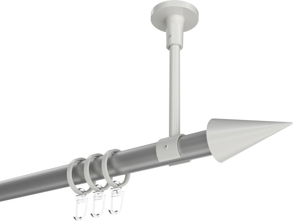 Gardinenstange Metall 20 mm Ø SONETTE - Savio Silbergrau / Weiß 420 cm (3 x 140 cm)