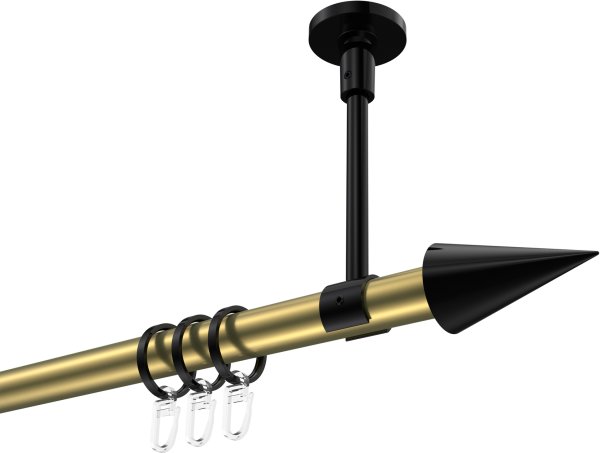 Gardinenstange Metall 20 mm Ø SONETTE - Savio Messing-Optik / Schwarz