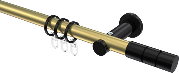 Gardinenstange Metall 20 mm Ø PLATON - Elanto Messing-Optik / Schwarz