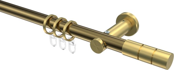 Gardinenstange Metall 20 mm Ø PLATON - Elanto Messing Antik / Messing-Optik 100 cm