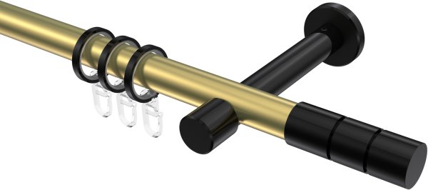 Gardinenstange Metall 20 mm Ø PRESTIGE - Elanto Messing-Optik / Schwarz