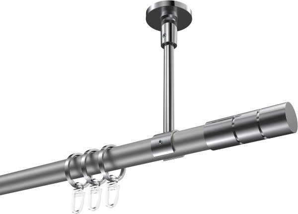 Gardinenstange Metall 20 mm Ø SONETTE - Elanto Silbergrau / Chrom 420 cm (3 x 140 cm)