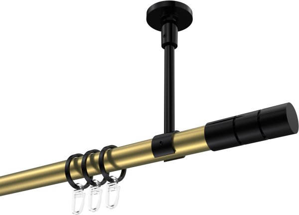 Gardinenstange Metall 20 mm Ø SONETTE - Elanto Messing-Optik / Schwarz