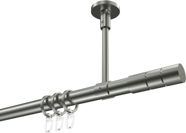 Gardinenstange Edelstahl-Optik 20 mm Ø SONETTE - Elanto 420 cm (3 x 140 cm)