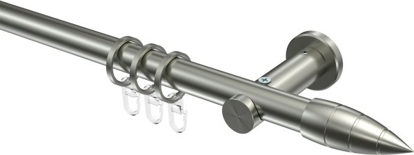 Gardinenstange Edelstahl-Optik 20 mm Ø PLATON - Samanto 100 cm