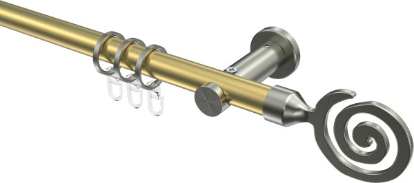 Gardinenstange Messing-Optik / Edelstahl-Optik 20 mm Ø PLATON - Galaxa 100 cm