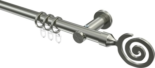 Gardinenstange Edelstahl-Optik 20 mm Ø PLATON - Galaxa 100 cm