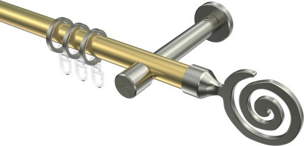 Gardinenstange Messing-Optik / Edelstahl-Optik 20 mm Ø PRESTIGE - Galaxa 100 cm