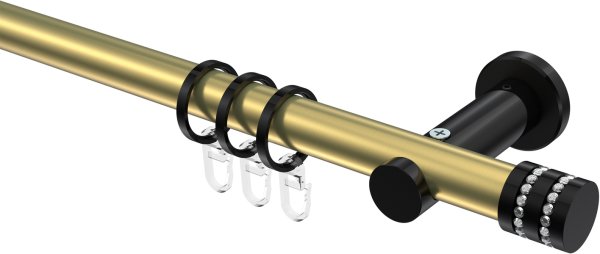 Gardinenstange Metall 20 mm Ø PLATON - Estana Messing-Optik / Schwarz