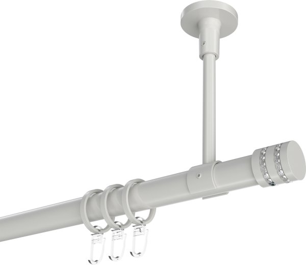 Gardinenstange Metall 20 mm Ø SONETTE - Estana Weiß 420 cm (3 x 140 cm)