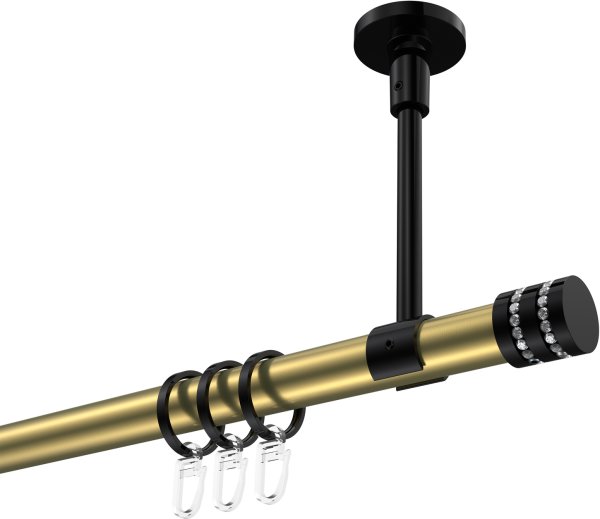 Gardinenstange Metall 20 mm Ø SONETTE - Estana Messing-Optik / Schwarz