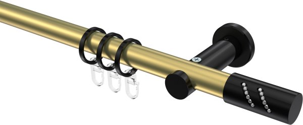 Gardinenstange Metall 20 mm Ø PLATON - Zoena Messing-Optik / Schwarz