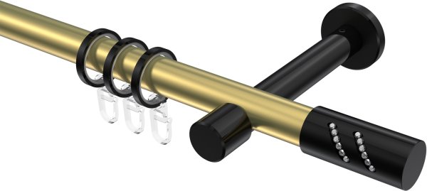 Gardinenstange Metall 20 mm Ø PRESTIGE - Zoena Messing-Optik / Schwarz
