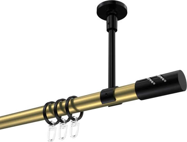 Gardinenstange Metall 20 mm Ø SONETTE - Zoena Messing-Optik / Schwarz