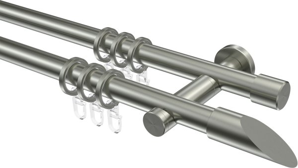 Gardinenstange Edelstahl 20 mm Ø 2-läufig PERFECTA - Nevia