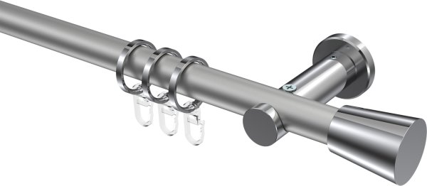 Gardinenstange Metall 20 mm Ø PLATON - Sitra Silbergrau / Chrom 100 cm