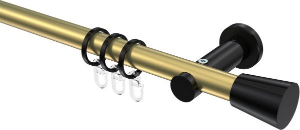 Gardinenstange Metall 20 mm Ø PLATON - Sitra Messing-Optik / Schwarz