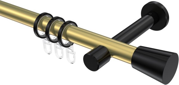 Gardinenstange Metall 20 mm Ø PRESTIGE - Sitra Messing-Optik / Schwarz