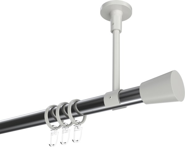 Gardinenstange Metall 20 mm Ø SONETTE - Sitra Chrom / Weiß 420 cm (3 x 140 cm)