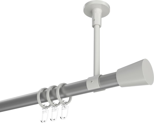 Gardinenstange Metall 20 mm Ø SONETTE - Sitra Silbergrau / Weiß 420 cm (3 x 140 cm)