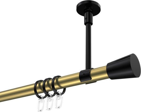 Gardinenstange Metall 20 mm Ø SONETTE - Sitra Messing-Optik / Schwarz