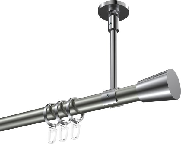 Gardinenstange Metall 20 mm Ø SONETTE - Sitra Edelstahl-Optik / Chrom 420 cm (3 x 140 cm)