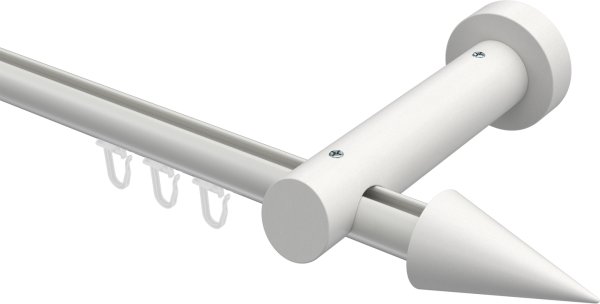 Innenlauf Gardinenstange Aluminium / Holz 20 mm Ø TALENT - Siveo Weiß lackiert 100 cm
