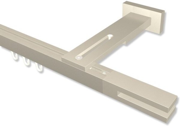 Innenlauf Gardinenstange Aluminium / Metall eckig 20x20 mm QUADLINE (Multi) - Diapo Satin-Silber 100 cm
