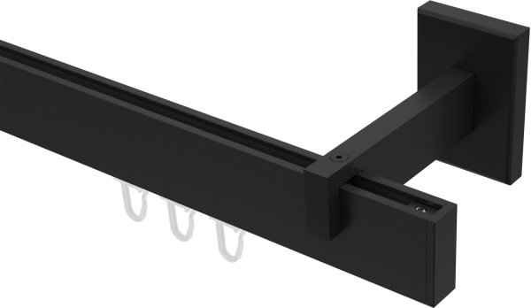 Innenlauf Gardinenstange Aluminium / Metall eckig 14x35 mm SMARTLINE - Paxo Schwarz