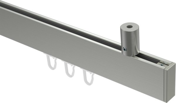 Innenlauf Gardinenstange Deckenmontage Edelstahl-Optik eckig 14x35 mm SONIUS - Paxo 100 cm