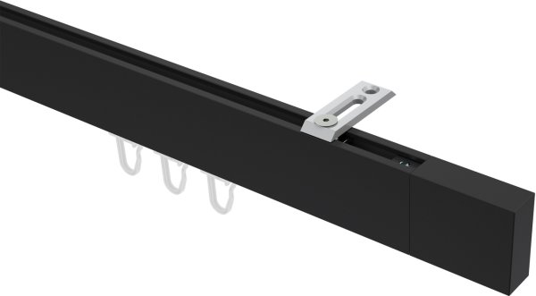 Innenlauf Gardinenstange Deckenmontage Aluminium / Metall eckig 14x35 mm SMARTLINE (Universal) - Lox Schwarz