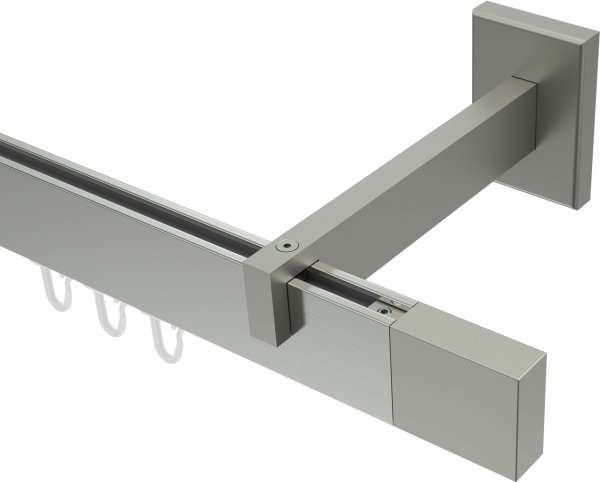 Innenlauf Gardinenstange Edelstahl-Optik eckig 14x35 mm SMARTLINE - Lox (WA lang) 100 cm
