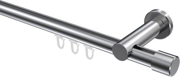 Innenlauf Gardinenstange Aluminium / Metall 20 mm Ø PLATON - Santo Chrom 100 cm