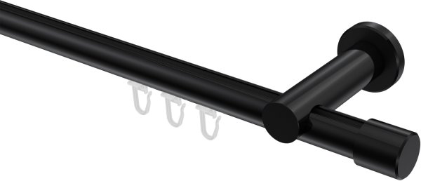 Innenlauf Gardinenstange Aluminium / Metall 20 mm Ø PLATON - Santo Schwarz